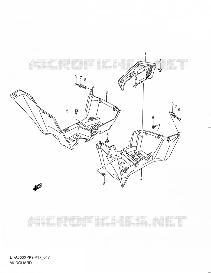 MUDGUARD Suzuki QUAD 500 KINGQUAD 2010  LT-A500XP L0 (P17,P24)