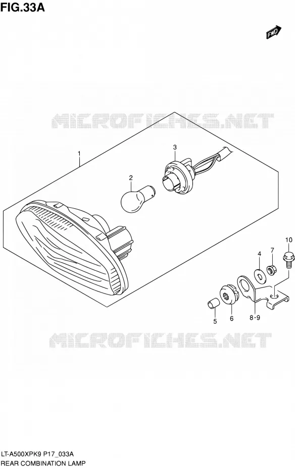 TAIL LIGHT (P24) Suzuki QUAD 500 KINGQUAD 2010  LT-A500XP L0 (P17,P24)