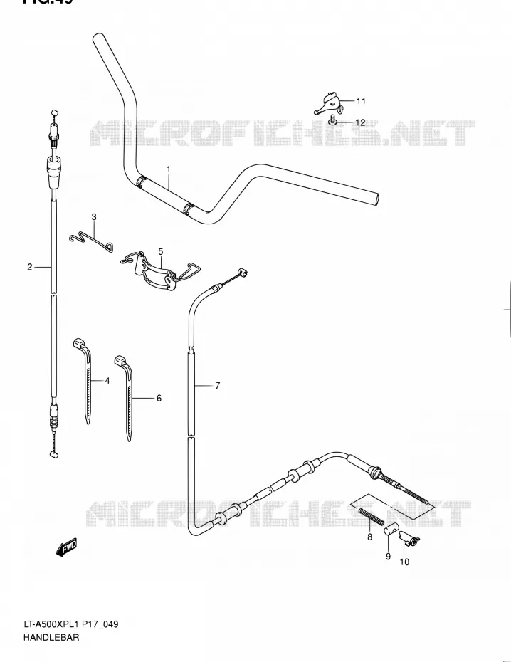 HANDLEBAR Suzuki QUAD 500 KINGQUAD 2011  LT-A500XP L1 (P17,P24)