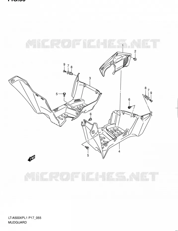 MUDGUARD Suzuki QUAD 500 KINGQUAD 2011  LT-A500XP L1 (P17,P24)