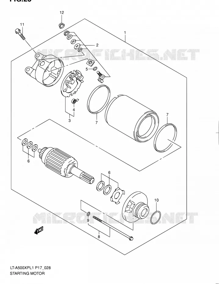 STARTER MOTOR Suzuki QUAD 500 KINGQUAD 2011  LT-A500XP L1 (P17,P24)