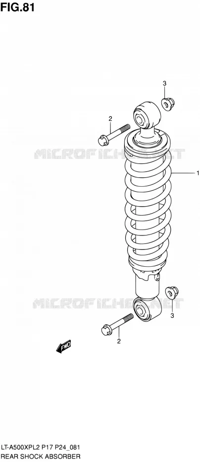 REAR SHOCK ABSORBER Suzuki QUAD 500 KINGQUAD 2012  LT-A500XP L2/LT-A500XPZ L2 (P17,P24)