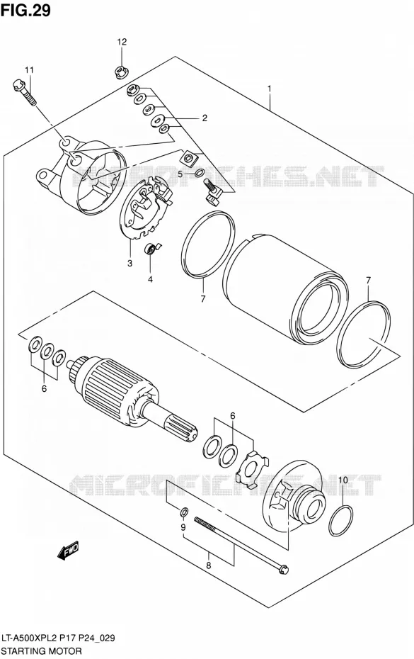 STARTER MOTOR Suzuki QUAD 500 KINGQUAD 2012  LT-A500XP L2/LT-A500XPZ L2 (P17,P24)