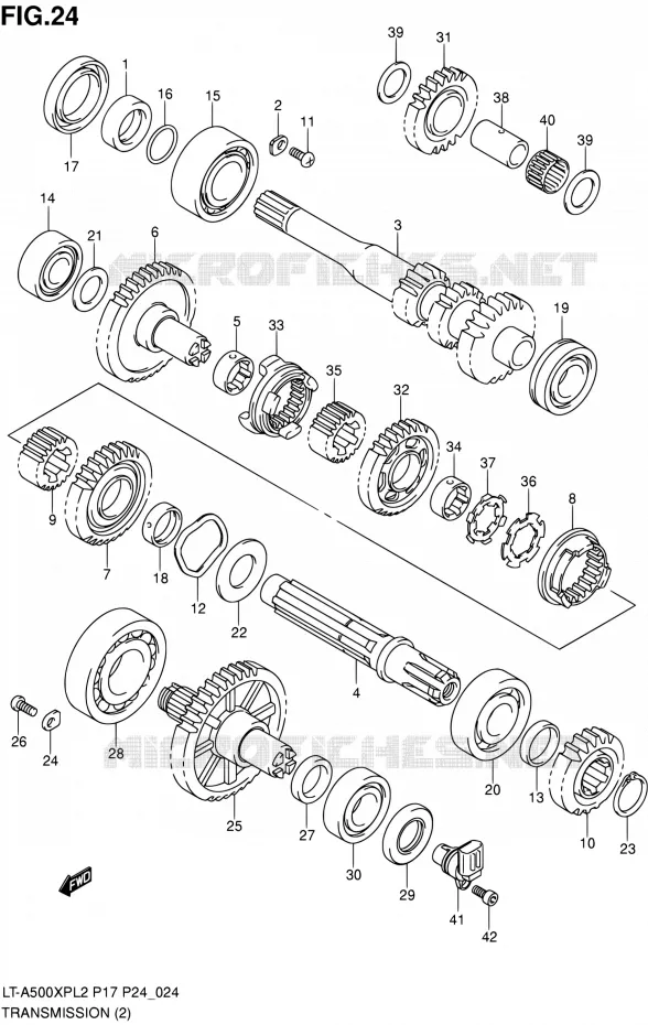 TRANSMISSION (2) Suzuki QUAD 500 KINGQUAD 2012  LT-A500XP L2/LT-A500XPZ L2 (P17,P24)