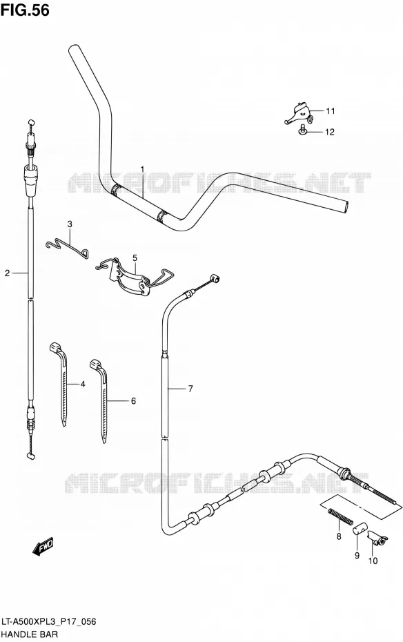 HANDLEBAR Suzuki QUAD 500 KINGQUAD 2013  LT-A500XP L3/LT-A500XPZ L3 (P17,P24)