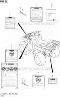 LABEL (LT A500XPZL4 P28) for Suzuki KINGQUAD 500 1992