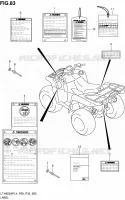 LABEL (LT A500XPZL4 P33) for Suzuki KINGQUAD 500 1992