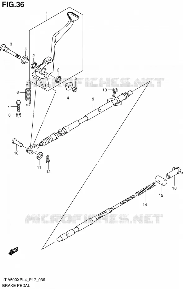 BRAKE PEDAL Suzuki QUAD 500 KINGQUAD 2014  LT-A500XP L4/LT-A500XPZ L4 (P17)