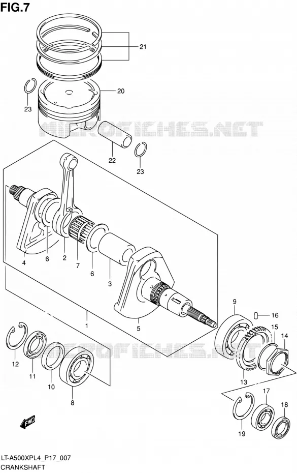 CRANKSHAFT Suzuki QUAD 500 KINGQUAD 2014  LT-A500XP L4/LT-A500XPZ L4 (P17)