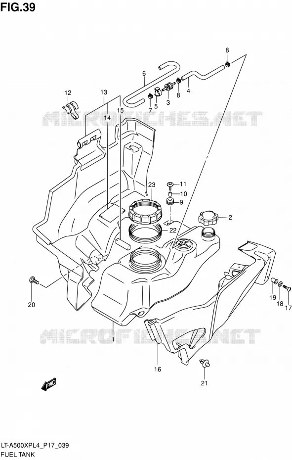 FUEL TANK Suzuki QUAD 500 KINGQUAD 2014  LT-A500XP L4/LT-A500XPZ L4 (P17)