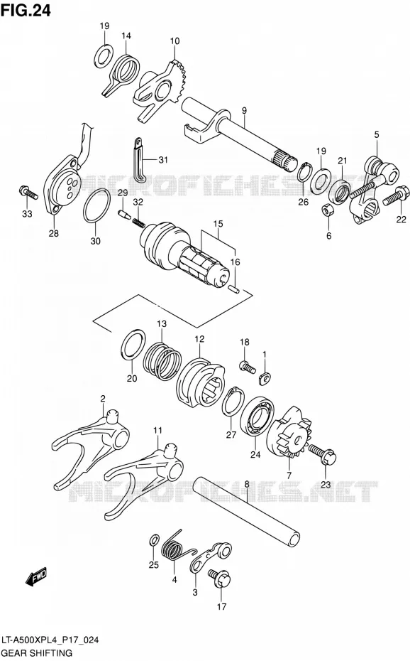 GEAR SHIFTING ASSY Suzuki QUAD 500 KINGQUAD 2014  LT-A500XP L4/LT-A500XPZ L4 (P17)