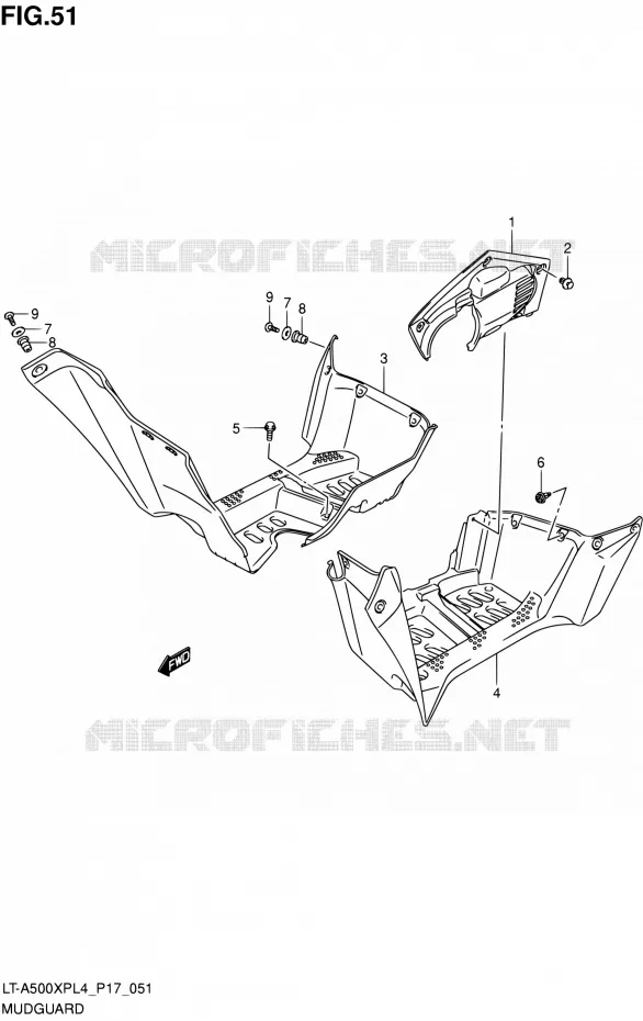 MUDGUARD Suzuki QUAD 500 KINGQUAD 2014  LT-A500XP L4/LT-A500XPZ L4 (P17)