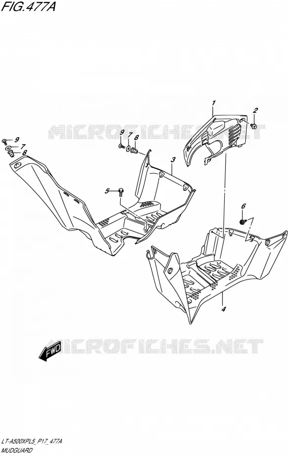 MUDGUARD Suzuki QUAD 500 KINGQUAD 2015  LT-A500XP L5/LT-A500XPZ L5 (P17)