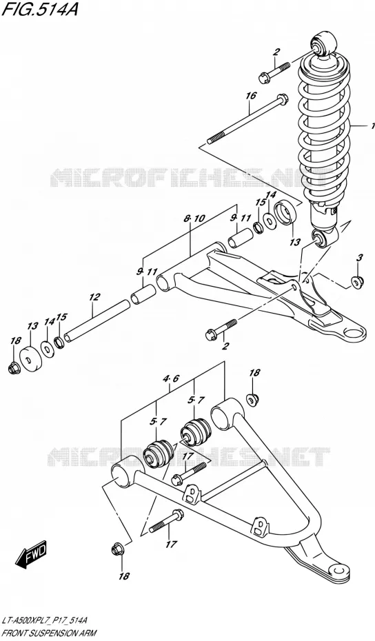 FRONT SUSPENSION ARM Suzuki QUAD 500 KINGQUAD 2017  LT-A500XP L7 (P17)