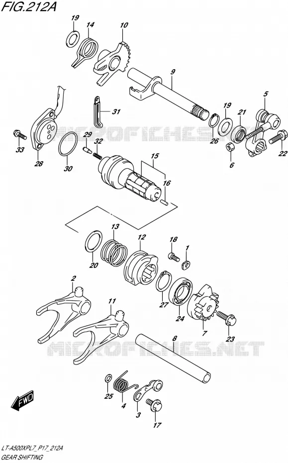 GEAR SHIFTING ASSY Suzuki QUAD 500 KINGQUAD 2017  LT-A500XP L7 (P17)