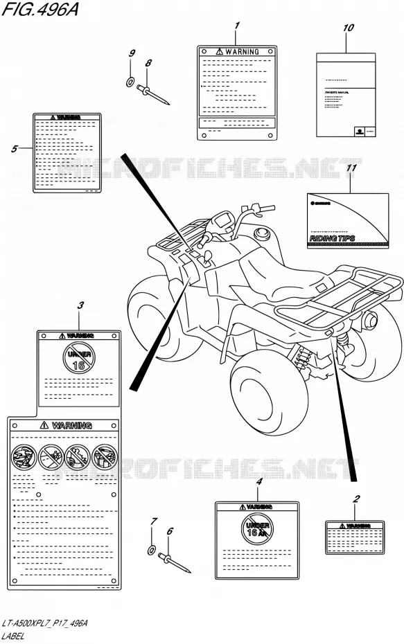 LABEL Suzuki QUAD 500 KINGQUAD 2017  LT-A500XP L7 (P17)