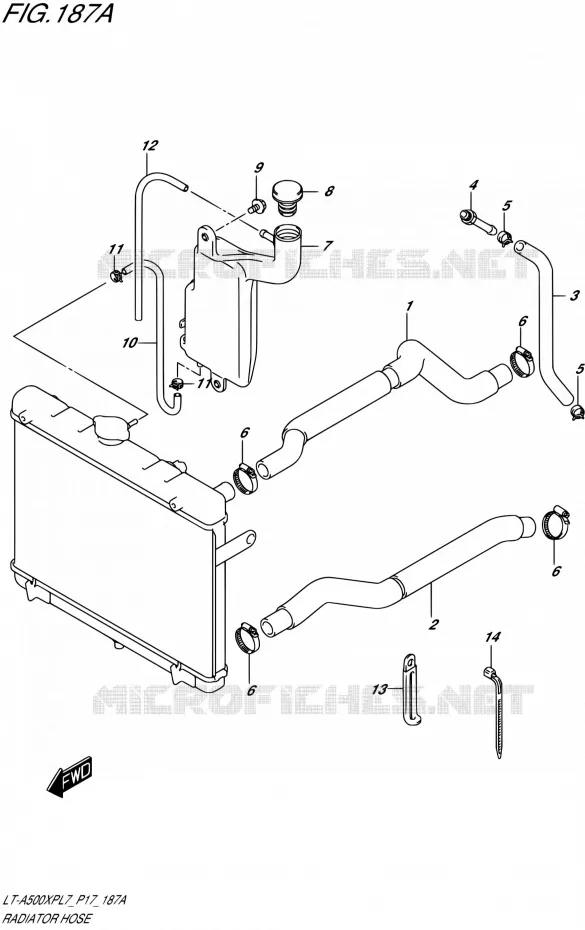 RADIATOR HOSE Suzuki QUAD 500 KINGQUAD 2017  LT-A500XP L7 (P17)