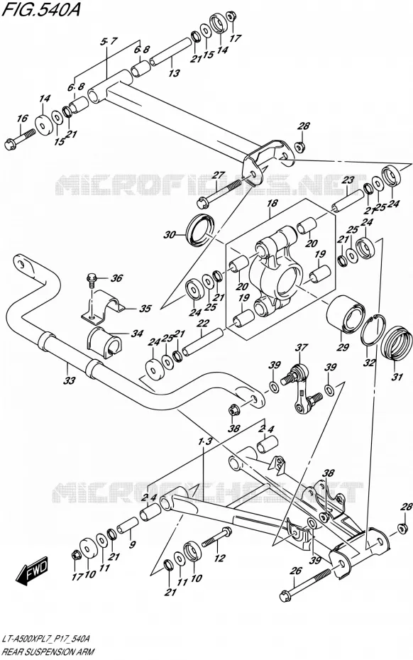 REAR SUSPENSION ARM Suzuki QUAD 500 KINGQUAD 2017  LT-A500XP L7 (P17)