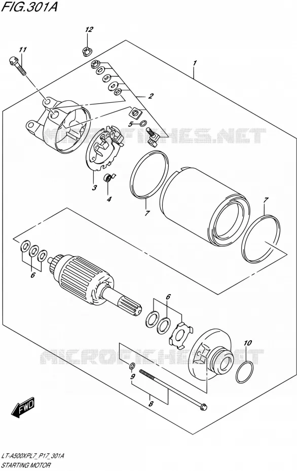 STARTER MOTOR Suzuki QUAD 500 KINGQUAD 2017  LT-A500XP L7 (P17)