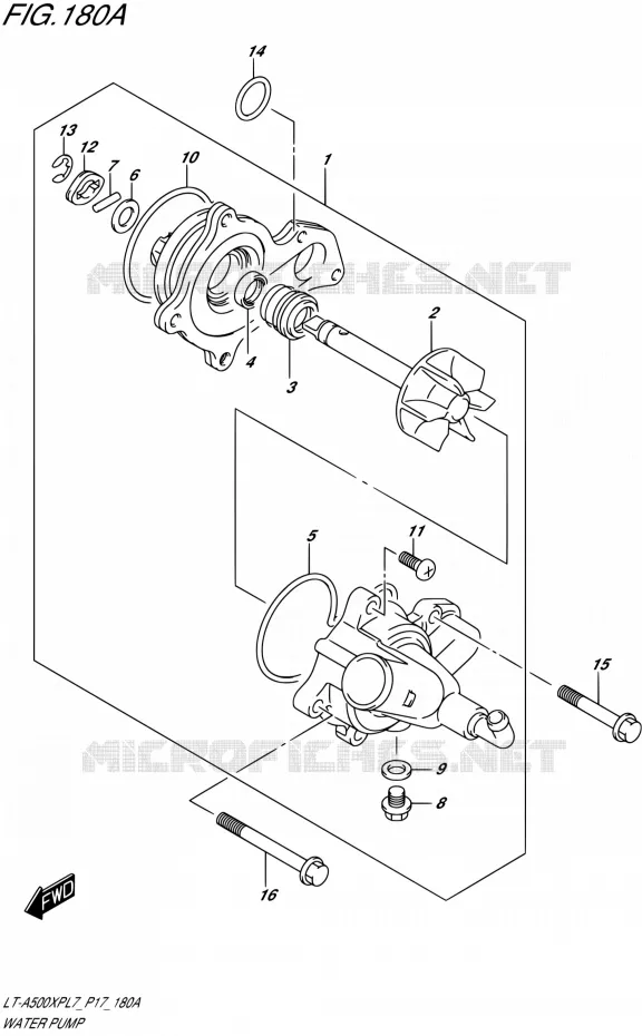 WATER PUMP Suzuki QUAD 500 KINGQUAD 2017  LT-A500XP L7 (P17)