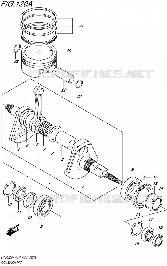 CRANKSHAFT Suzuki QUAD 500 KINGQUAD 2017  LT-A500XP L7 (P24)