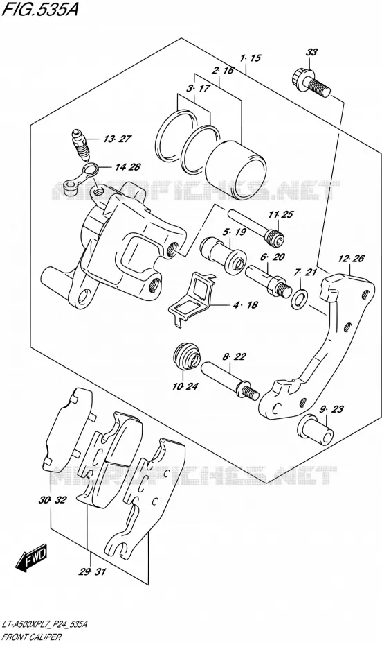 FRONT CALIPER Suzuki QUAD 500 KINGQUAD 2017  LT-A500XP L7 (P24)