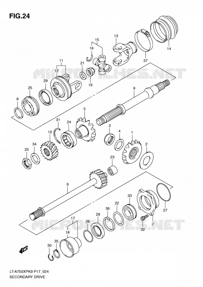 DRIVESHAFT Suzuki QUAD 750 KINGQUAD 2010  LT-A750XP L0 (P17,P24)