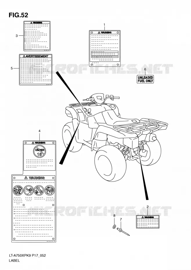 LABEL Suzuki QUAD 750 KINGQUAD 2010  LT-A750XP L0 (P17,P24)