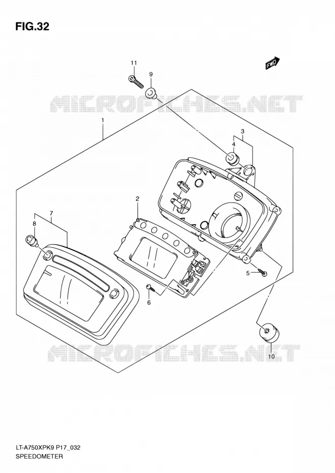 SPEEDOMETER Suzuki QUAD 750 KINGQUAD 2010  LT-A750XP L0 (P17,P24)
