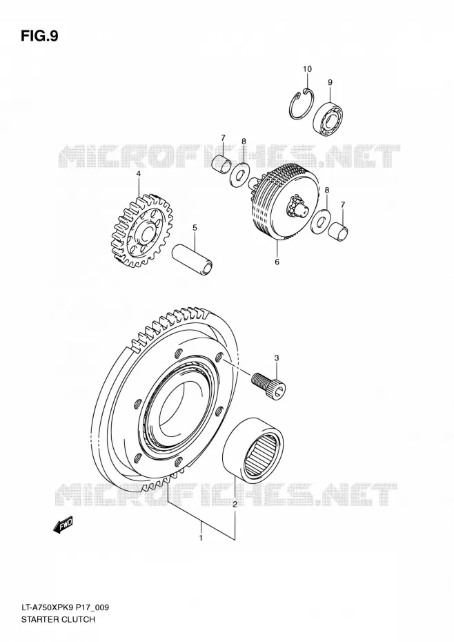 STARTER MOTOR CLUTCH Suzuki QUAD 750 KINGQUAD 2010  LT-A750XP L0 (P17,P24)