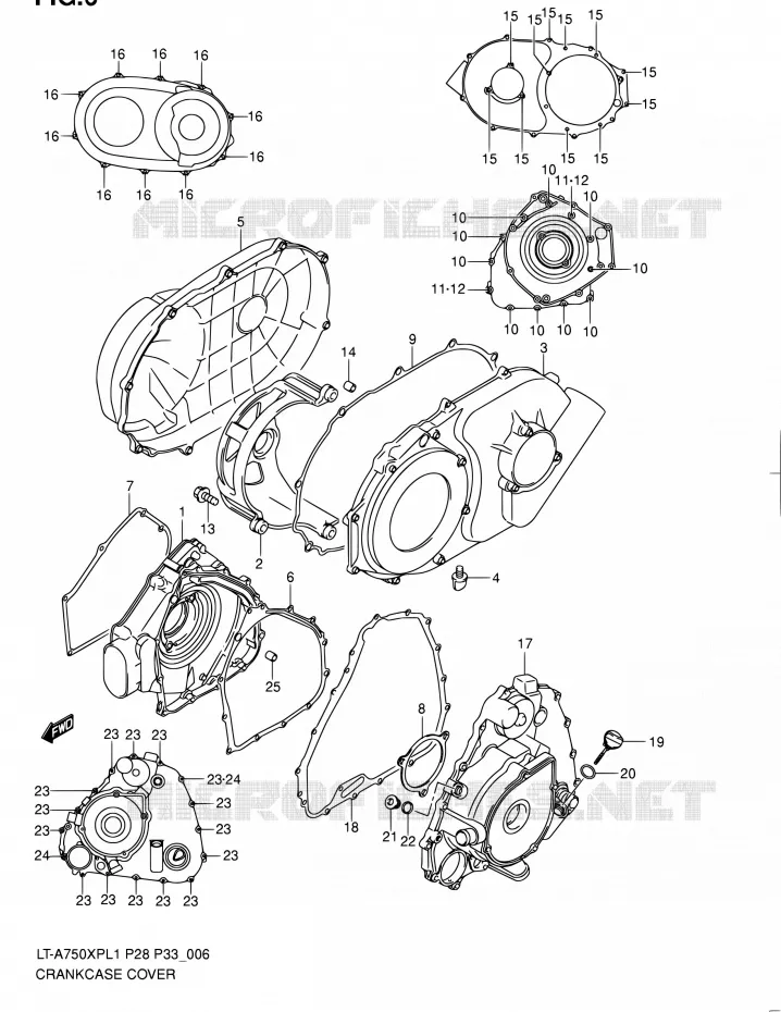 CASING Suzuki QUAD 750 KINGQUAD 2011  LT-A750XP L1/LT-A750XPZ L1 (P02,P28,P33)