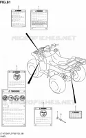 LABEL (LT A750XPL2 P28) for Suzuki KINGQUAD 750 2012