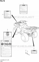 LABEL (LT A750XPL2 P24) for Suzuki KINGQUAD 750 2012