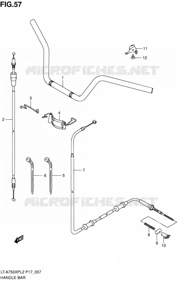 HANDLEBAR Suzuki QUAD 750 KINGQUAD 2012  LT-A750XP L2/LT-A750XPZ L2 (P17,P24)