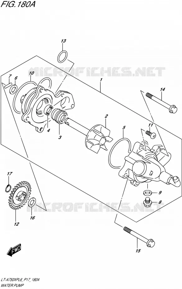 WATER PUMP Suzuki QUAD 750 KINGQUAD 2016  LT-A750XP L6/LT-A750XPZ L6 (P17)