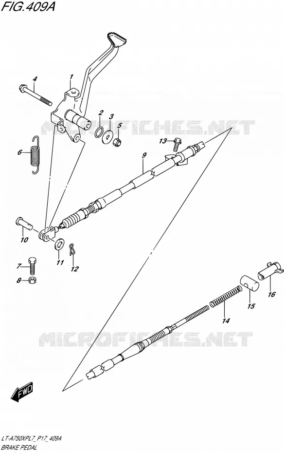 BRAKE PEDAL Suzuki QUAD 750 KINGQUAD 2017  LT-A750XP L7 (P17)