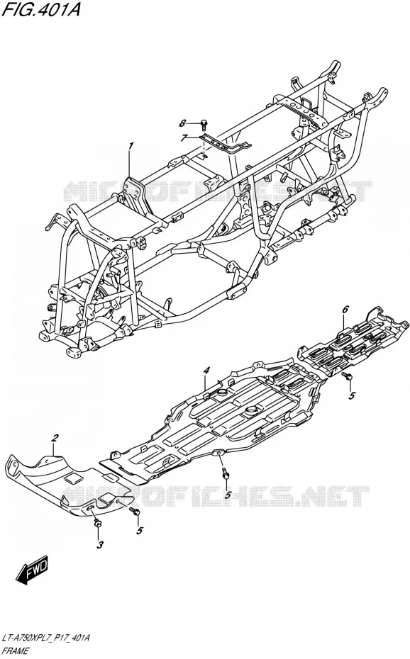 FRAME Suzuki QUAD 750 KINGQUAD 2017  LT-A750XP L7 (P17)