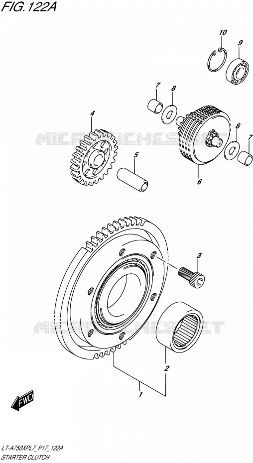 STARTER MOTOR CLUTCH Suzuki QUAD 750 KINGQUAD 2017  LT-A750XP L7 (P17)