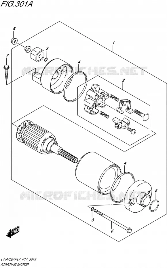 STARTER MOTOR Suzuki QUAD 750 KINGQUAD 2017  LT-A750XP L7 (P17)