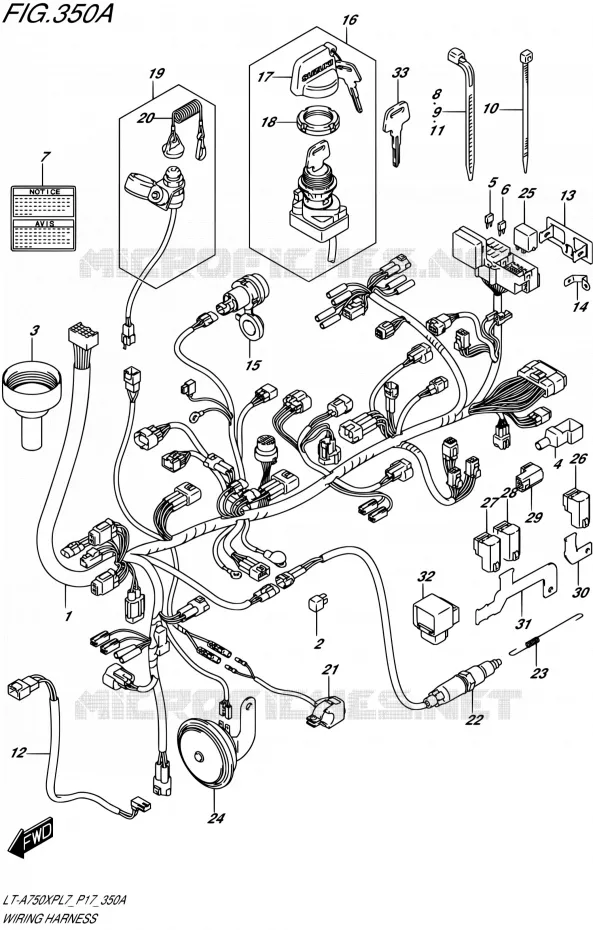 WIRING HARNESS Suzuki QUAD 750 KINGQUAD 2017  LT-A750XP L7 (P17)