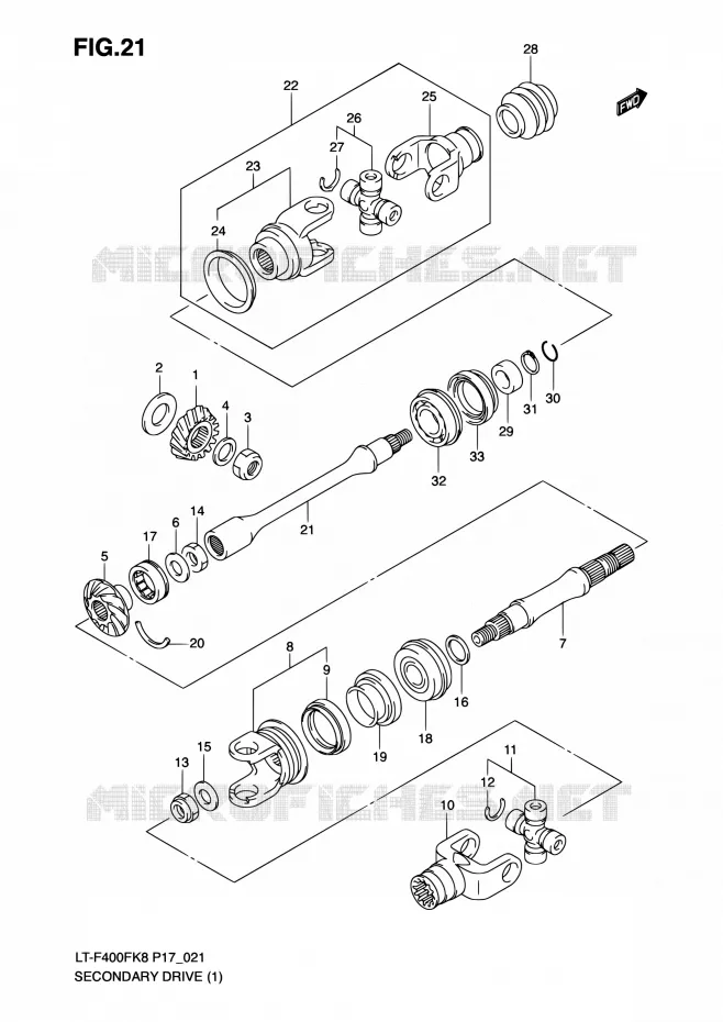 DRIVESHAFT (P17) Suzuki QUAD 400 KINGQUAD 2010  LT-F400F L0 (P17,P24)