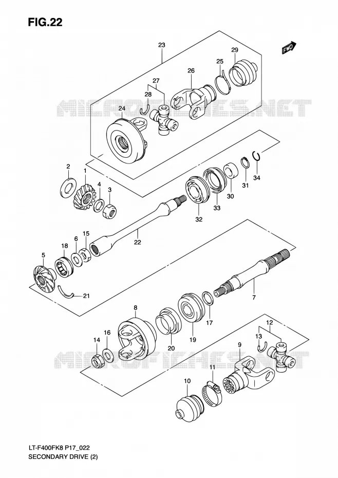 DRIVESHAFT (P24) Suzuki QUAD 400 KINGQUAD 2010  LT-F400F L0 (P17,P24)