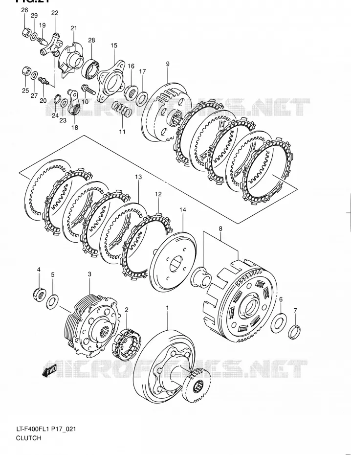 CLUTCH Suzuki QUAD 400 KINGQUAD 2011  LT-F400F L1 (P17,P24)