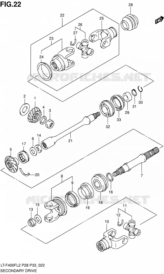 DRIVESHAFT Suzuki QUAD 400 KINGQUAD 2012  LT-F400F L2/LT-F400FZ L2 (P03,P28,P33)