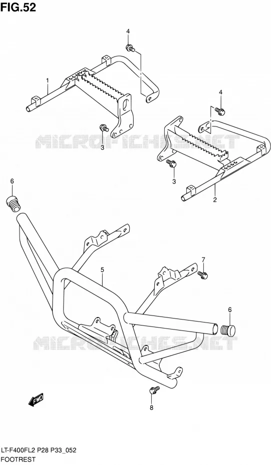 FOOTREST Suzuki QUAD 400 KINGQUAD 2012  LT-F400F L2/LT-F400FZ L2 (P03,P28,P33)
