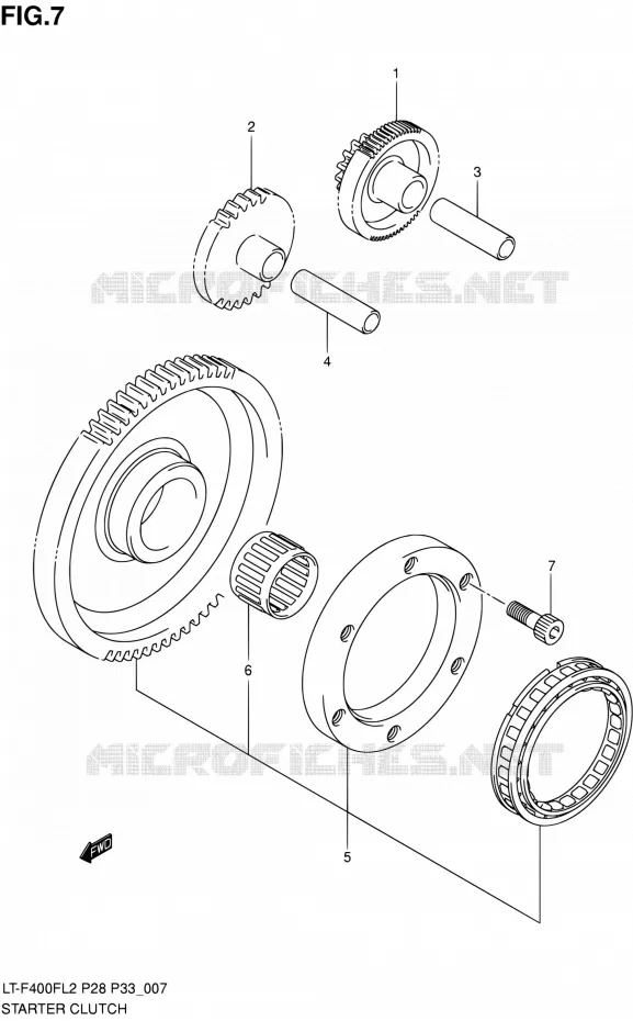 STARTER MOTOR CLUTCH Suzuki QUAD 400 KINGQUAD 2012  LT-F400F L2/LT-F400FZ L2 (P03,P28,P33)