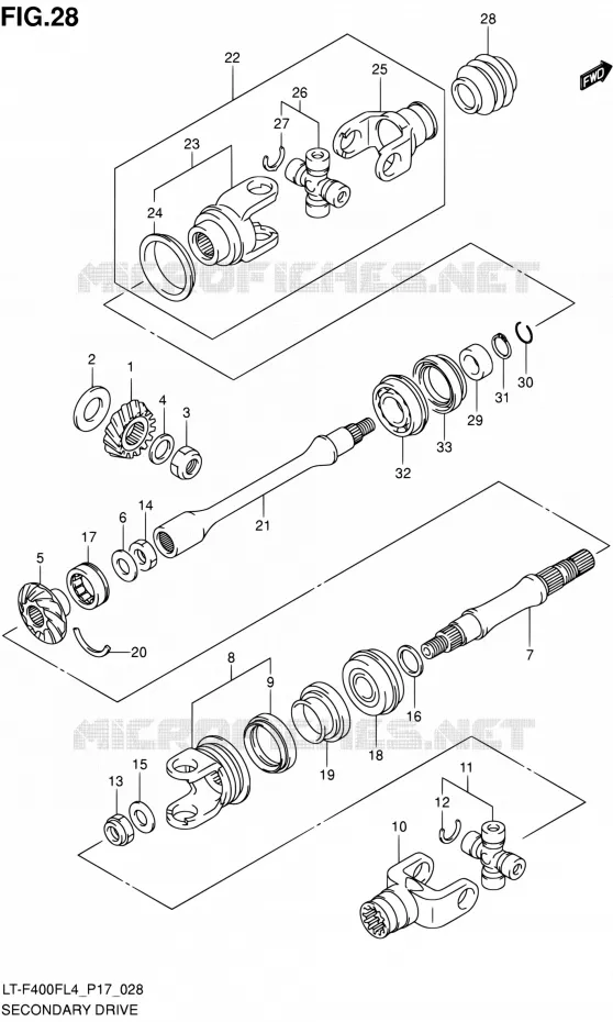 DRIVESHAFT (LT-F400FZL4 P17) Suzuki QUAD 400 KINGQUAD 2014  LT-F400F L4/LT-F400FZ L4 (P17)