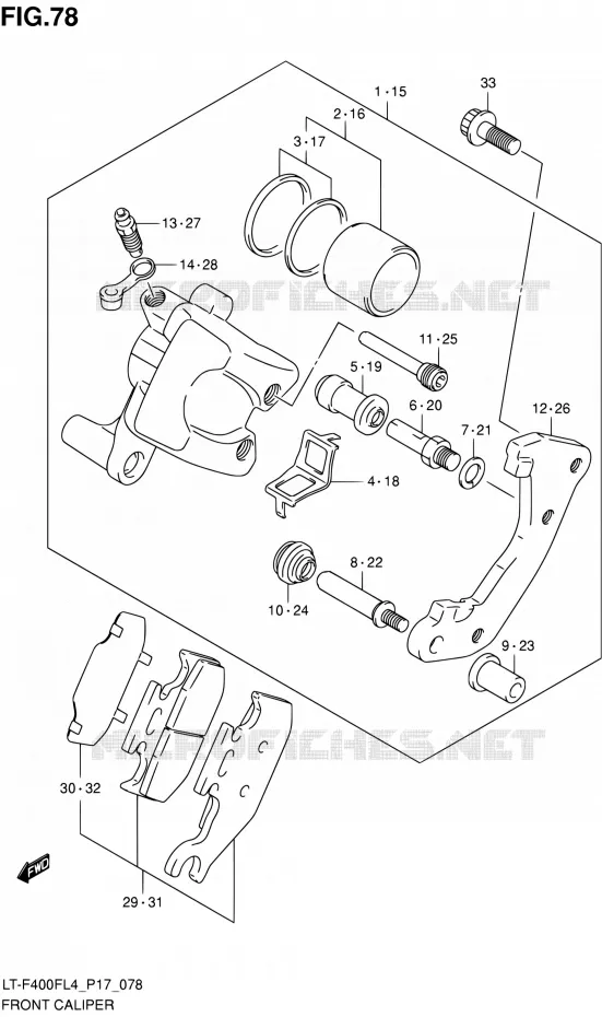 FRONT CALIPER Suzuki QUAD 400 KINGQUAD 2014  LT-F400F L4/LT-F400FZ L4 (P17)