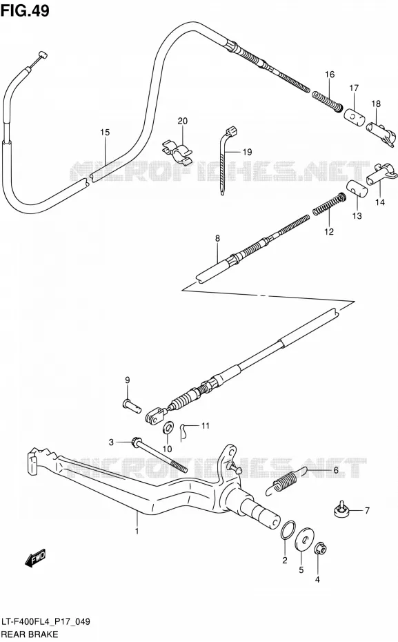 REAR BRAKE Suzuki QUAD 400 KINGQUAD 2014  LT-F400F L4/LT-F400FZ L4 (P17)