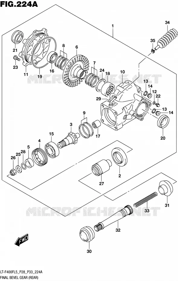 DRIVESHAFT (ARRIERE) Suzuki QUAD 400 KINGQUAD 2015  LT-F400F L5/LT-F400FZ L5 (P03,P28,P33)
